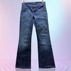 7 for all Mankind Bootcut Flared Jeans Women Size 26 Blue Distressed+Stretch